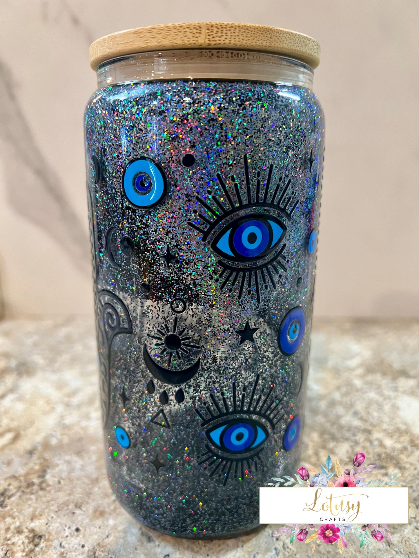 Hamsa Snowglobe Tumbler 16 oz.