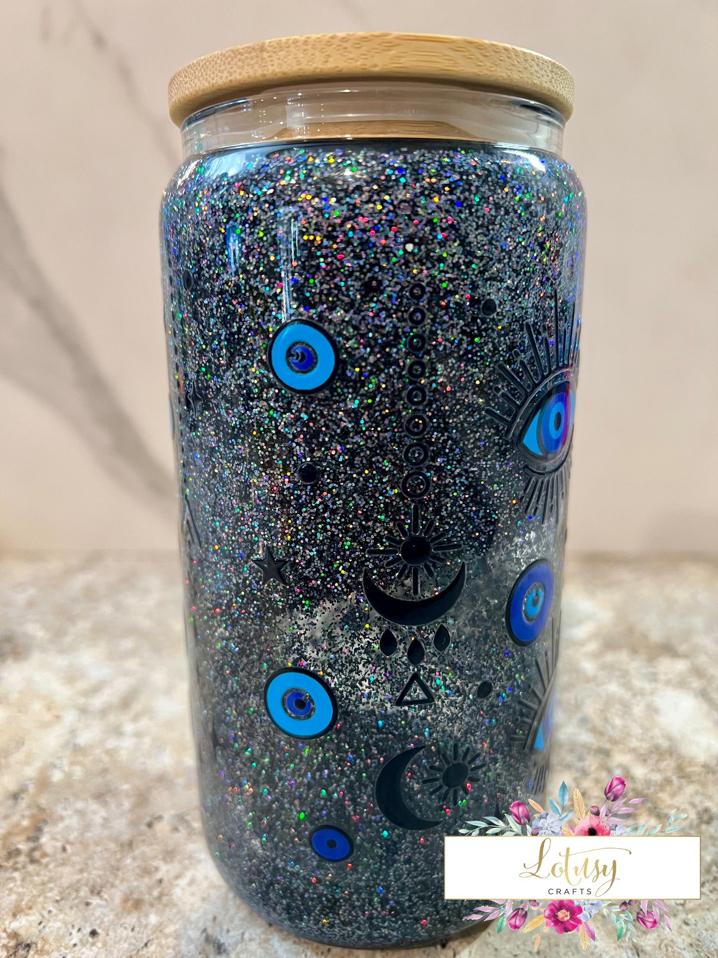 Hamsa Snowglobe Tumbler 16 oz.