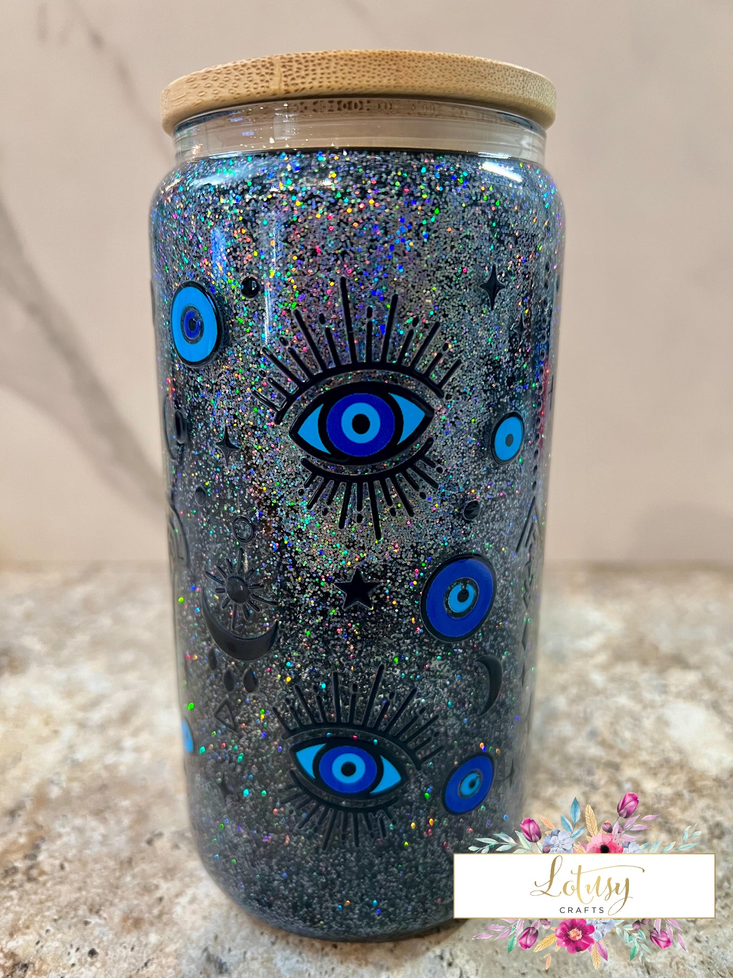 Hamsa Snowglobe Tumbler 16 oz.